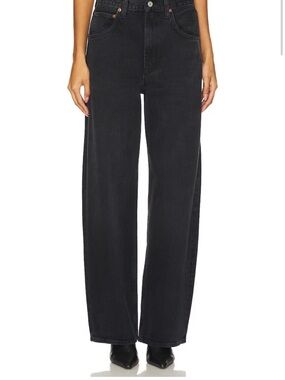 Agolde Low Curve Wide Leg Jeans in Black Tar